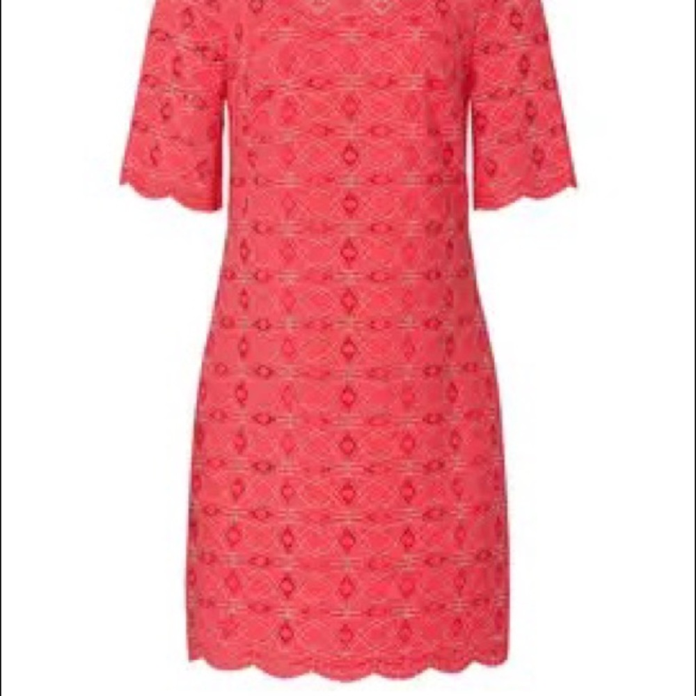 Trina Turk Lucite Boatneck Eyelash Trim Dress Size 8